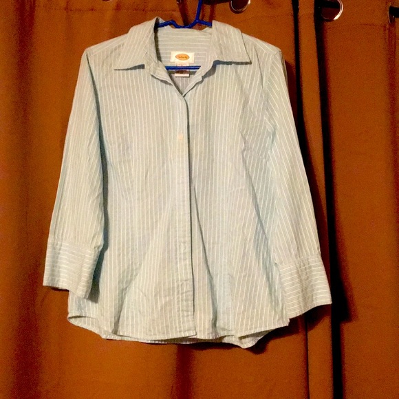 Talbots Tops - Talbots blue and white striped button up
